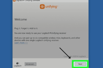Open the Logitech Unifying Software and click Next
