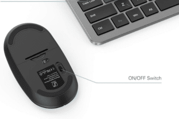 Turn on the Logitech mouse