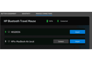 Control connections via Bluetooth